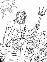 Zeus Throwing A Trident Under The Sun Coloring Page  Free Printable sketch template