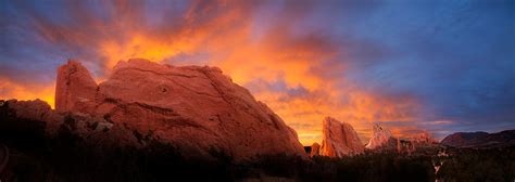 Garden of the Gods Panoramic Sunrise - Lewis Carlyle Photography