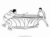 Coloring Table Tennis Pages Playing Ping Pong Chicken Leg Colouring  sketch template