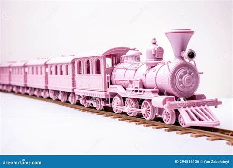 Pink Toy Toy Train Set White Background Stock Illustration ...