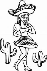 Mexican Girl Wear Traditional Dress Coloring Pages  Color Luna sketch template