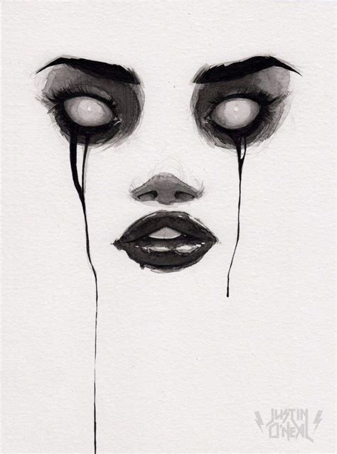 Dripping Tears: Dark Art Drawing