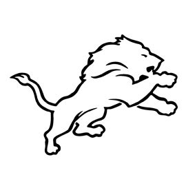 Detroit Lions Logo Black And White Sketch Coloring Page