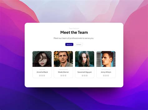 Meet the team website section | Figma