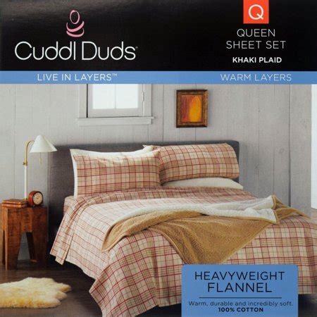 Cuddl Duds Queen Flannel Sheet Set 4 Piece 100% Cotton Deep Pocket ...