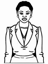 African American Businesswoman Coloring Page · Creative Fabrica sketch template