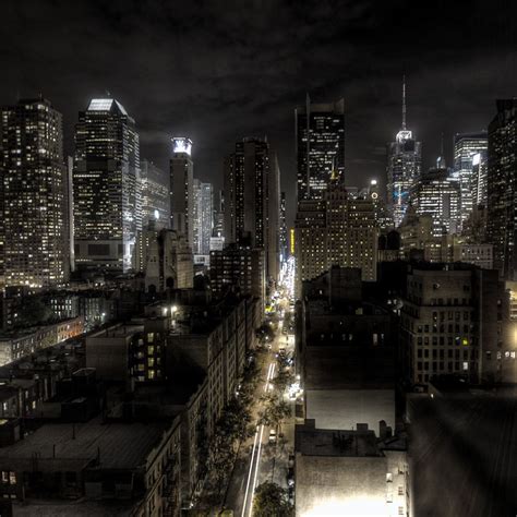 Dark Night City View Landscape iPad Wallpapers Free Download