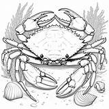 Crab And Underwater Scene coloring Page Coloring Jungle sketch template