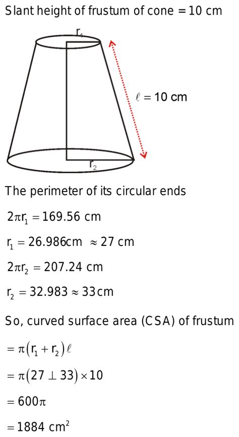 the slant height of the frustum of cone is 10 cm and the primeter of ...