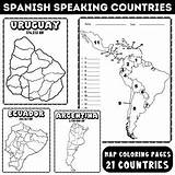 Spanish Speaking Countries Map Quiz  Coloring Pages Hispanic sketch template