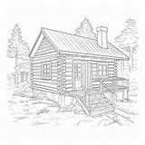Cabin coloring Page – Coloring Corner sketch template