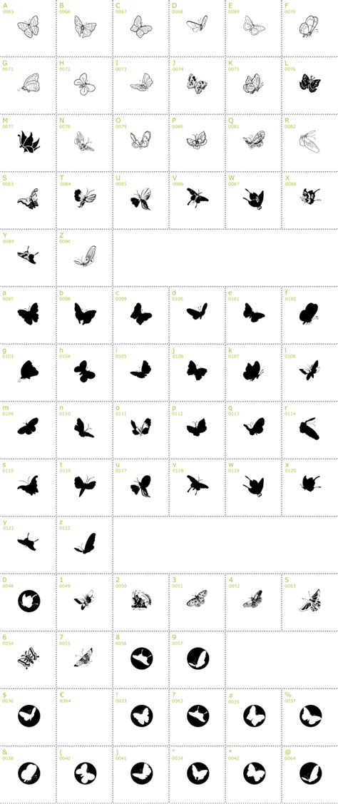 Free ButterFly Font Download - Infos, TTF Preview & CharMap | DailyFreeFonts.com