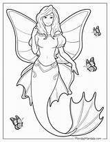 Dive Into Fantasy With Coloring Mermaid Pages sketch template