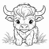Download Cute Baby Buffalo Coloring Page Pages Online  sketch template