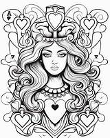 Queen Of Hearts Coloring Pages sketch template