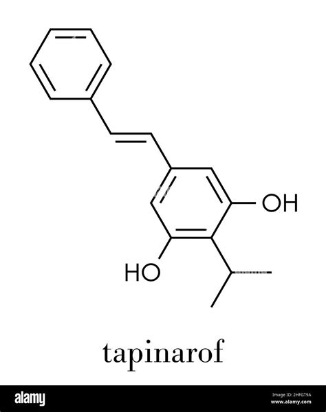Benvitimod or tapinarof psoriasis drug molecule. Skeletal formula Stock Vector Image & Art - Alamy