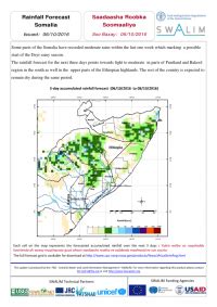 Somalia Rainfall Forecast - Issued: 6 October 2016 - Somalia | ReliefWeb