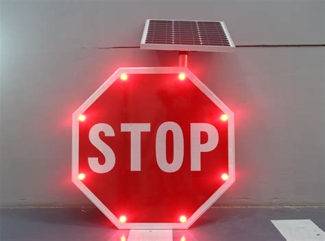 Solar LED Stop Sign 30" | Solar-Powered Stop Sign