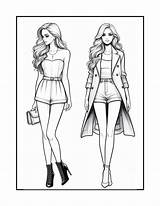 28 Unique Fashion Models Coloring Pages Digital Download Printable  sketch template