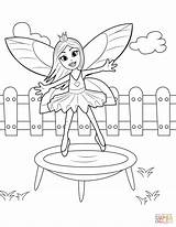 Fairy Jumping On Trampoline coloring Page  Free Printable Coloring Pages sketch template