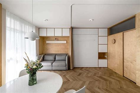 Minimalist Studio Apartment Renovation Includes a 'Room Within a Room'