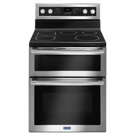 Whirlpool 6.7 cu. ft. Double Oven Electric Range with True Convection in Black Ice-WGE745C0FE ...