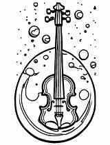 Bubble Violin Coloring Page · Creative Fabrica sketch template