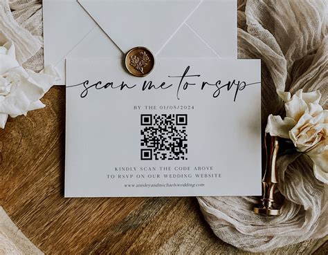 Wedding RSVP QR Code Card Online Reply Card Template Modern - Etsy UK