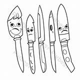 Knife Coloring Pages Color Outline Sketch Drawing Vector PNG Images  sketch template