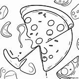 Pepperoni Pizza Slice Coloring Page  Pagescom sketch template