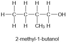 Identify the following compound as primary, secondary, or tertiary alcohol: 2-methyl-1-butanol ...