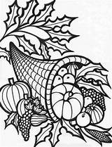 Thanksgiving Food Coloring Pages Cornucopia  Free Printable sketch template