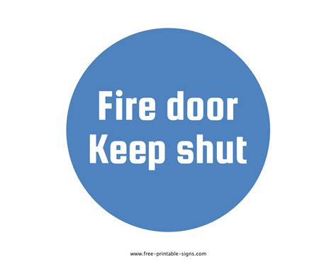 Printable Fire Door Sign – Free Printable Signs