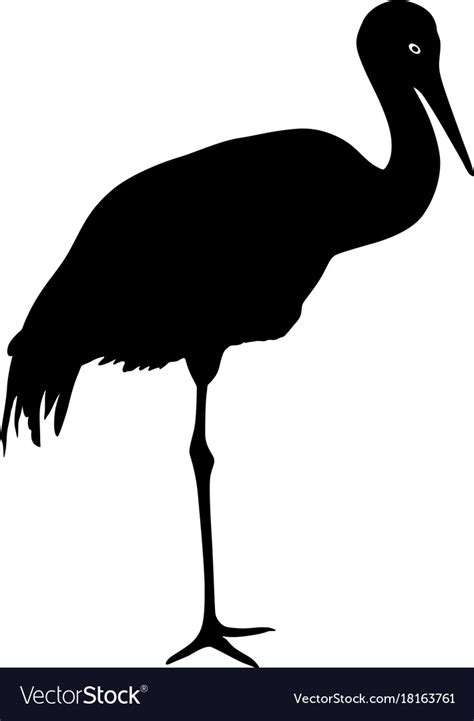 Silhouette bird crane on a white background Vector Image