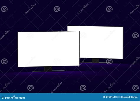 Glowing Modern Tv with White Isolated Screens Stock Illustration ...