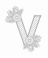 V Coloring Page sketch template