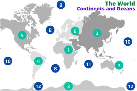 50 Continents and Oceans Map Quiz Basic Learning - Trivia QQ