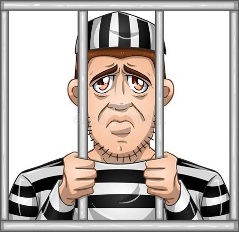 Sad Prisoner Behind Bars. A vector illustration of a sad prisoner locked in jail , #affiliate, # ...