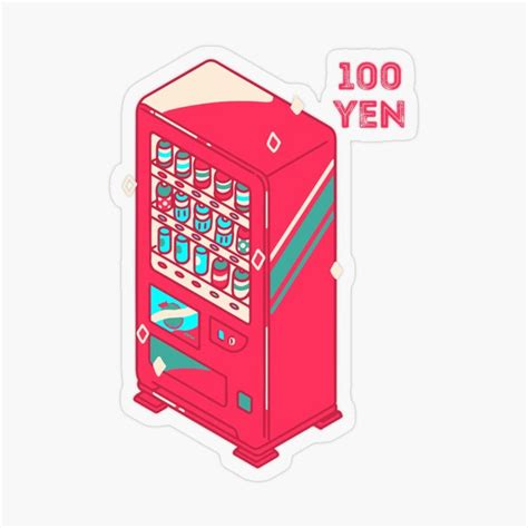 "100 yen vending machine" Sticker for Sale by kawaiichan-desu | Vending ...