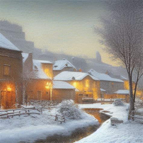 Snowy village - Stable Diffusion Art