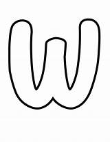 Bubble Letters W Coloring Pages sketch template