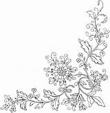 Flower Corner Borders Coloring Page Pages sketch template