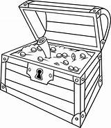 Pirate Treasure Chest Coloring Page Sketch sketch template