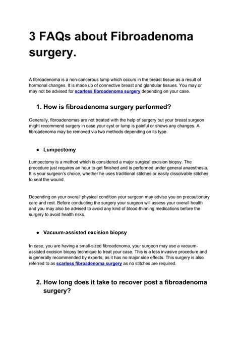 Fibroadenoma Surgery Procedure