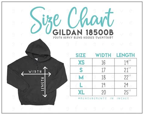 Gildan Youth Hoodie Size Chart