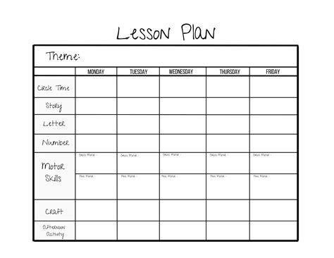 Simple Weekly Lesson Plan Template-preschool/prek/ Kindergarten/daycare/ Homeschool-instant ...