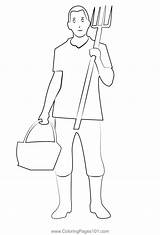 Farmer Drawing Colored sketch template