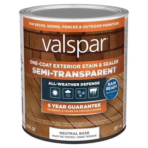 Valspar Tintable Neutral Base Semi-transparent Exterior Stain and Sealer (Actual Net Contents ...