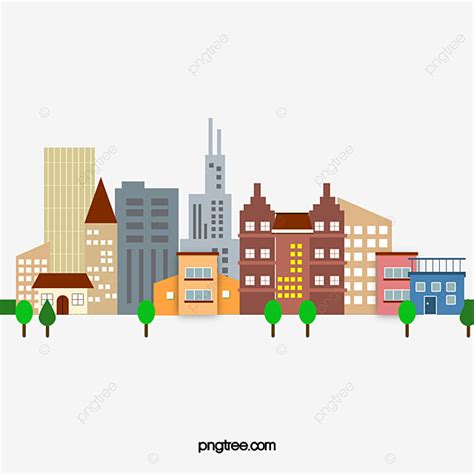 Cartoon City PNG Image, Cartoon City Pattern, City Clipart, Flat, City PNG Image For Free Download