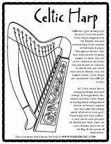 Celtic Harp Coloring Page Freebie By World Music With DARIA  TpT sketch template